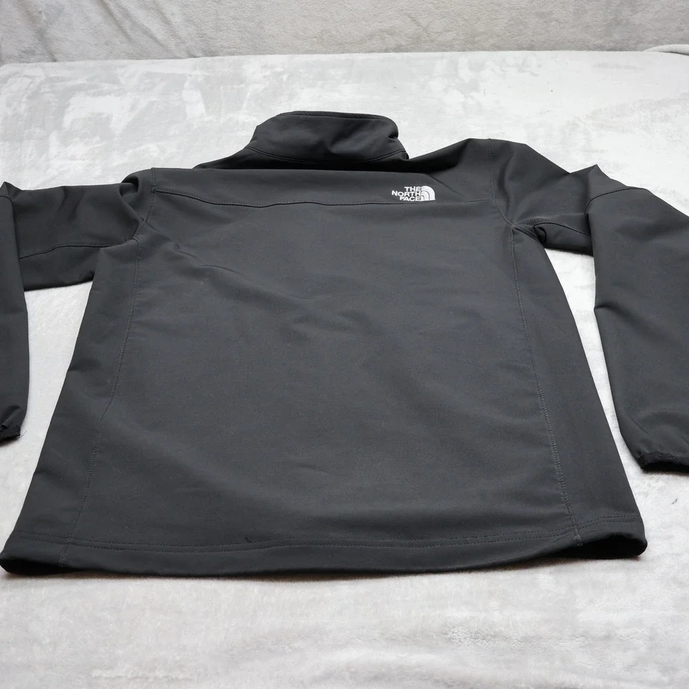 North Face Jacket Men Medium Black Apex Softshell Rain Wind Full Zip Hiking READ